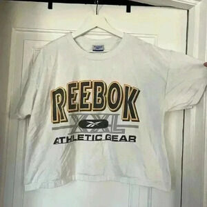 Vintage Reebok Shirt Cotton white Athletic Gear size XL graphic tee streetwear